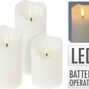 LED Kaarsen - set van 3 - Afstandsbediening - Wit