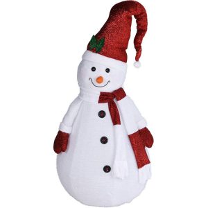 Happy Snowman XXL - 140cm - met LED lampjes - met timer - geschikt voor buiten