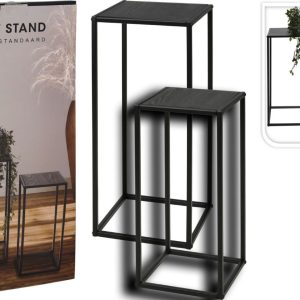 Plantenstandaard - 50 en 60 cm hoog - zwart