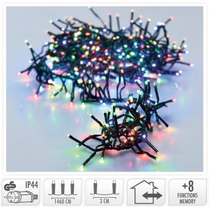 Clusterverlichting - 2016 LED - 14.5m - multicolor