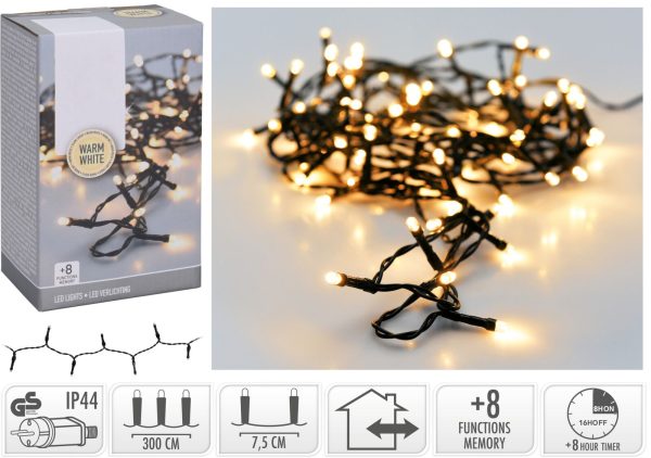 Kerstverlichting 40 led- 3m - warm wit - Timer - Lichtfuncties - Geheugen - Buiten