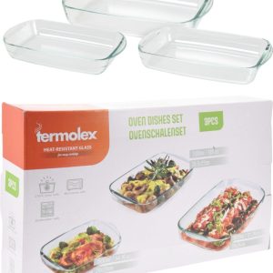 Ovenschalen Set - 3-delig - 1.6L -2.6L - 3.6L - Glas - Vaatwasserbestendig