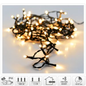 Kerstverlichting 240 led- 18m - extra warm wit - Timer - Lichtfuncties - Geheugen - Buiten