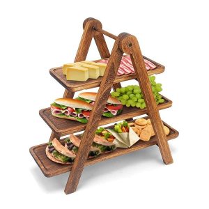 Ceruzo Etagere Plataan Hout - 3 Lagen - Hoogte 42 cm