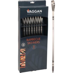 8x BBQ Vleespennen - Barbecue Spies - RVS - 41 cm