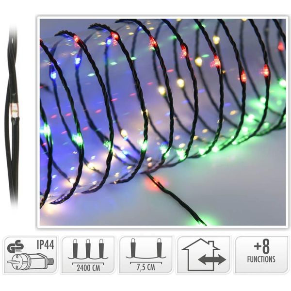 LED Verlichting 320 LED - 24 meter - multicolor - voor binnen en buiten - 8 Lichtfuncties - Soft Wire