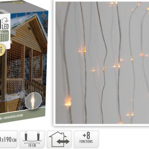 Lichtgordijn 190x190cm - gelijke lengtes - 400 LED's - extra warm wit - Soft Wire