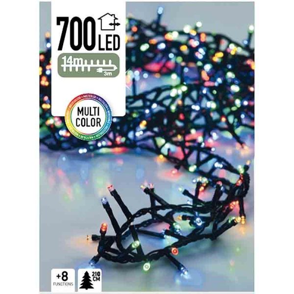 Micro Cluster - 700 LED - 14 meter - multicolor - 8 functies